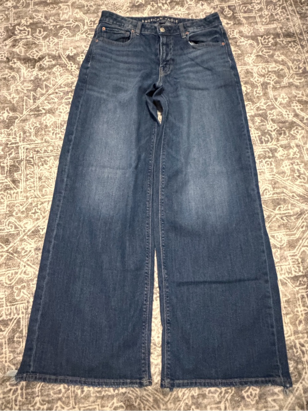 American Eagle Outfitters Wide-Leg Jeans in Dark Indigo